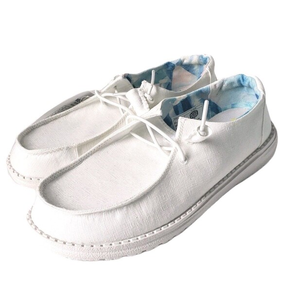 NWT Hey Dude Womens Wendy Silk Moon White Slip On Casual Shoes size 9 - Picture 2 of 9